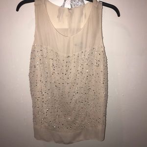 Ann Taylor cream top with sequins